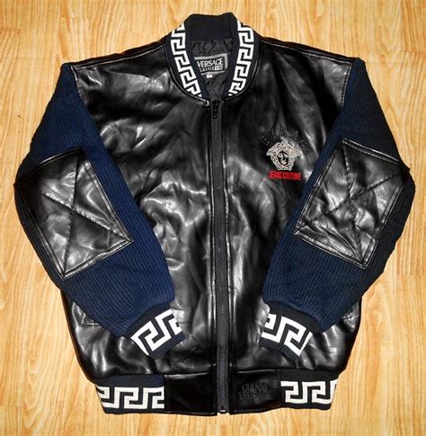 bomber versus versace|versace classic v2 leather jacket.